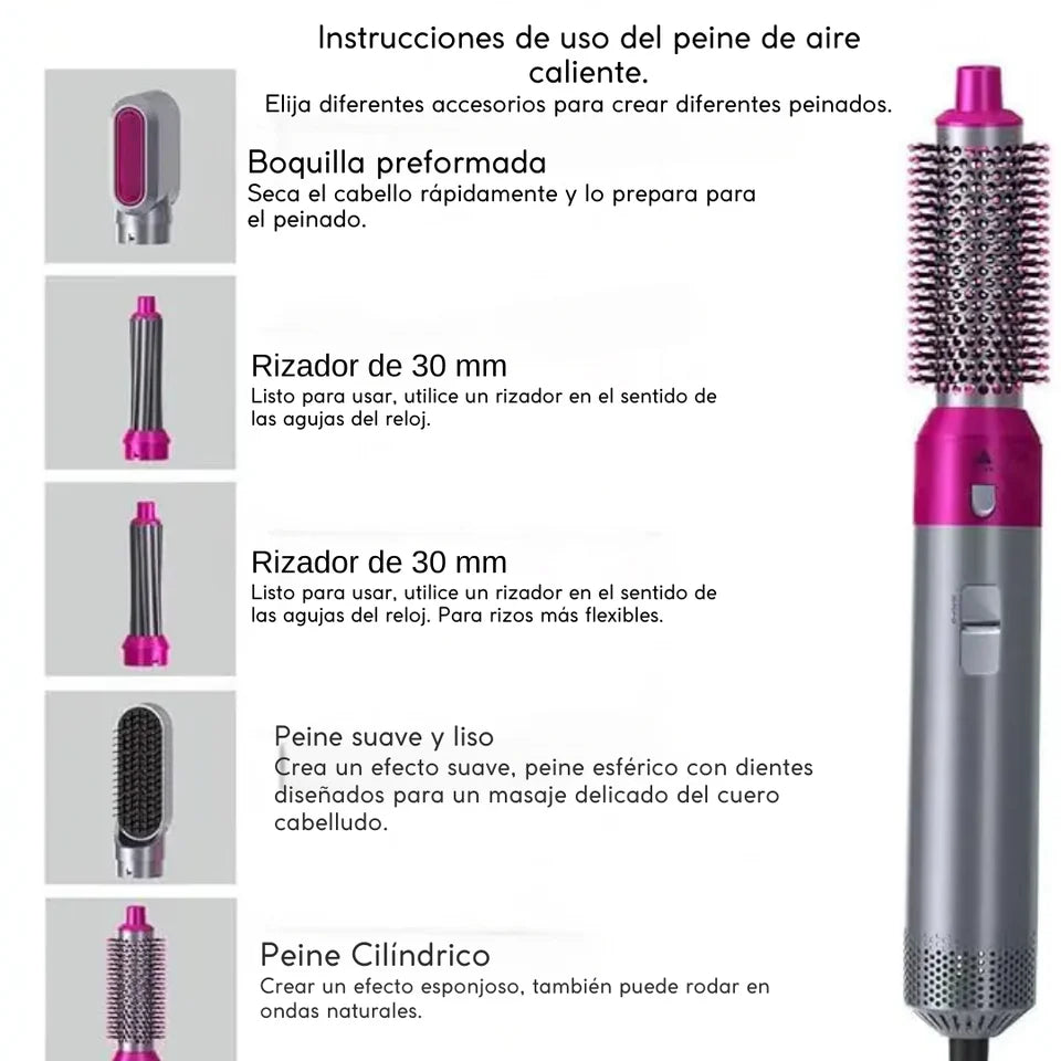 Cepillo Alisador Secador 5 en 1
