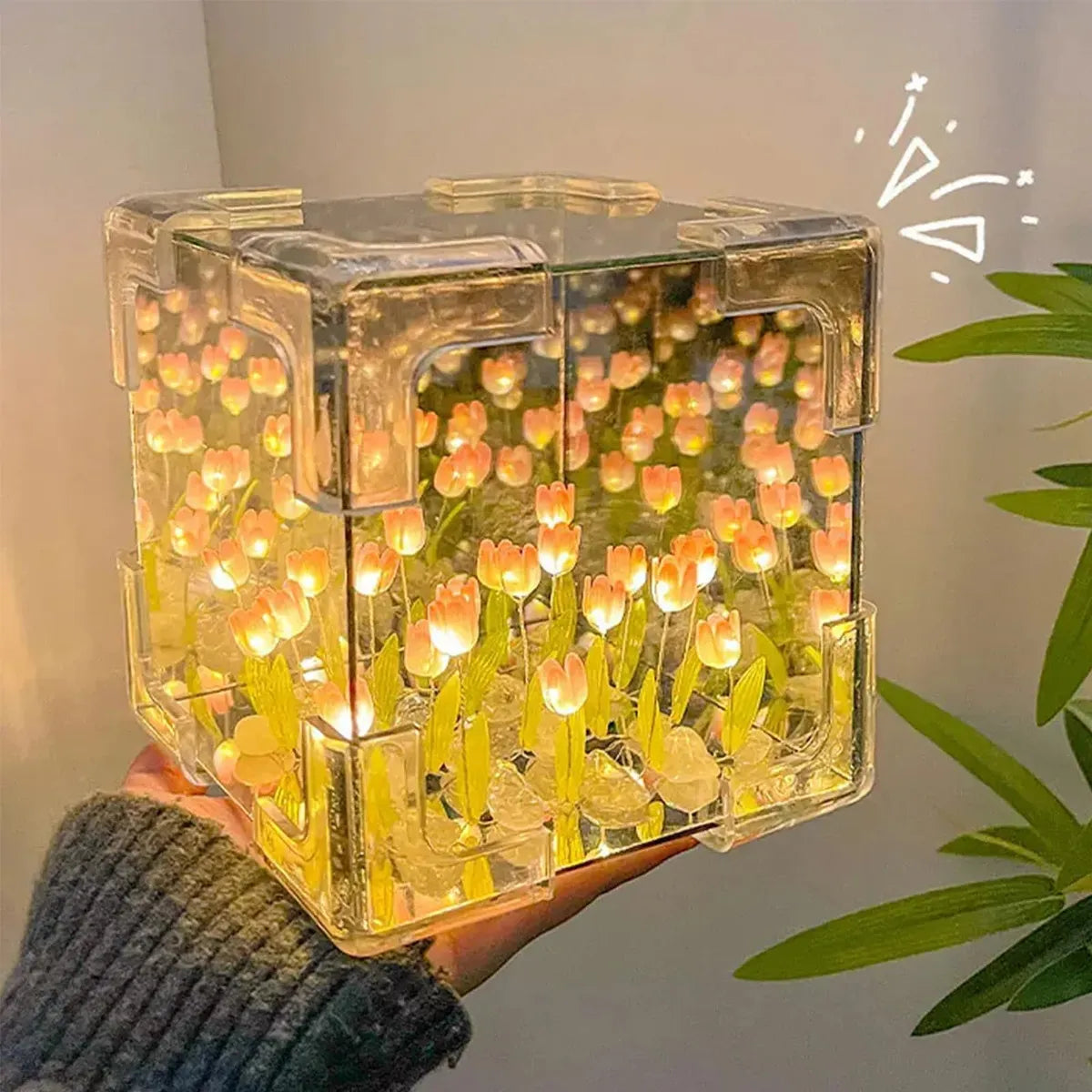 Lampara Cubo de Tulipanes