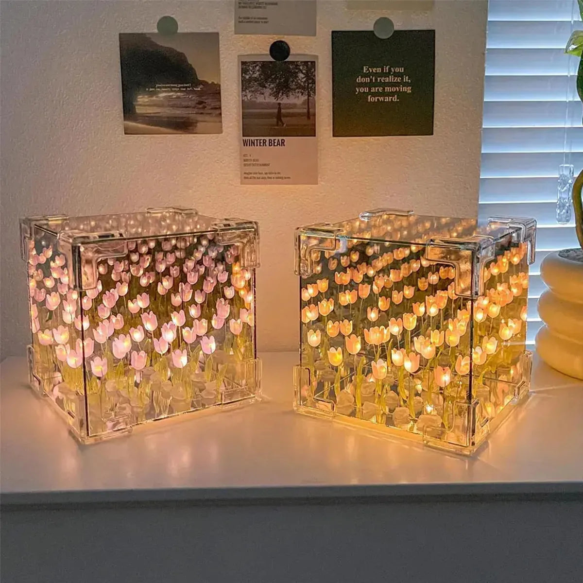 Lampara Cubo de Tulipanes
