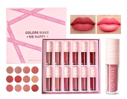 SET 12 LABIALES MATTE LIP GLOSS KEVIN & COCO 💫