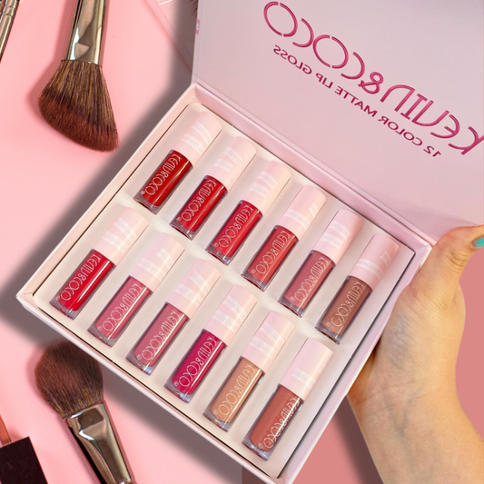 SET 12 LABIALES MATTE LIP GLOSS KEVIN & COCO 💫