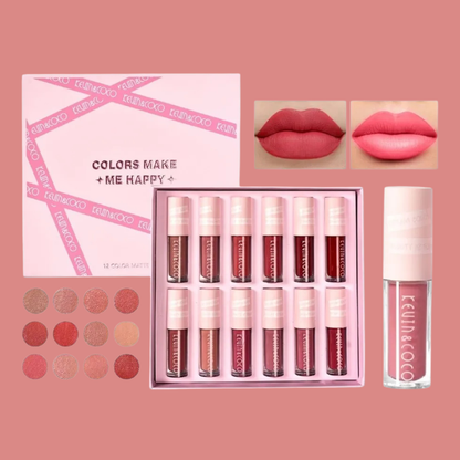 SET 12 LABIALES MATTE LIP GLOSS KEVIN & COCO 💫